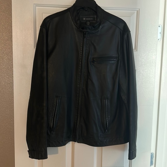 INC Brown Genuine Leather Jacket - Picture 1 of 5